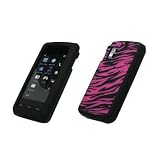 Zebra Skin Black and Hot Pink Stripes Design Soft Silicone Gel Skin Cover Case for LG Vu CU920 [Bulk Packaging]