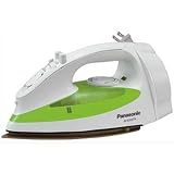 Panasonic NI-S300TR 1200-Watt Steam Iron with Curved Titanium-Coated Soleplate, White/Green