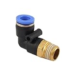 uxcell エルボー クイック カプラー 取り付け 8mm プッシュ 5個入り スレッド