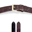 HIRSCH Eleganza M, Louisiana Alligator, 10 Brown shiny, 20 mm, Gold Buckle
