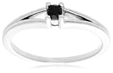 10k Choice of White or Yellow Gold Black Diamond Solitaire Ring (1/8 ct)