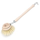 Bürstenhaus Redecker Large Dish Brush with Hard Bristles, 10-Inch Handle