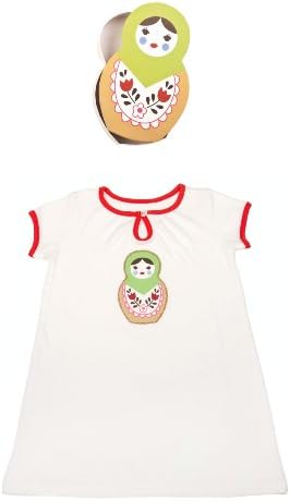 The Baby Bunch Nesting Doll Nightdress, White/Red, 2T