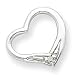 Sterling Silver Rhodium Diamond Floating Heart Pendant - JewelryWeb