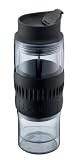 Bodum 16-Ounce Insulated Travel Coffee Press with Rubber Grip, Clear