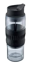 Bodum 16-Ounce Insulated Travel Coffee Press with Rubber Grip, Clear