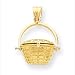 14k Fishing Basket Charm - Measures 23.6x16.9mm