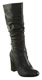 Office Bibbins Knee Boot Black Leather - 7 Uk