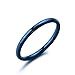 Men,Women's Wide 2mm Stainless Steel Rings Band Blue Wedding Polished
