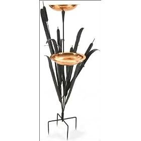 ACHLA 50 HIGH DOUBLE CATTAIL BIRD BATH WITH TWO 12 BOWLS by 