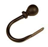 BCL Drapery Hardware, Classic Ball Holdback, Set of 2, Black Finish