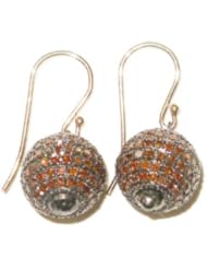 14kt Gold Diamond Pave Hook Drop Earrings Silver Christmas Gift Jewelry