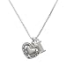 2-D Silver Heart with Scroll Border 