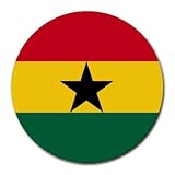 Ghana Flag Round Mouse Pad