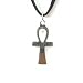 Silver Plate Egyptian Ahnk Pendant on Corded Necklace, 1"