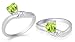 Heart Cut Peridot Ring Sterling Silver Size 8