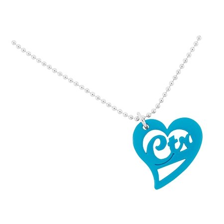 K10 - Necklace "CTR Love Heart" Blue, Green, Pink, Purple
