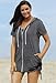 swimsuitsforall Women's Stripe Terry Zip Hoodie