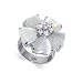 .925 Sterling Silver Cubic Zirconia Mother of Pearl Flower Ring