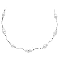 Sterling Silver White Cultured Pearl w/2 Extension Necklace