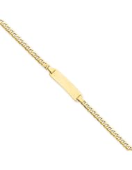 14k Yellow Gold 7in Curb Link ID Bracelet. Metal Wt- 2.84g