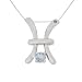 Sterling Silver Aquamarine and Diamond Pisces Pendant (0.005 cttw, I-J Color, I2 Clarity), 18"