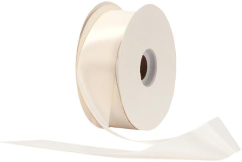 BERWICKOffray 1.5" Single Face Satin Ribbon, Antique White Ivory, 50 Yds