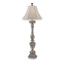 Royce Lighting RTL2149OES Mediterranean Table Lamp Olde English Silver with Beige Silk Shade