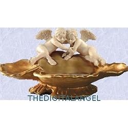 Twin angles statue two cherubs dish sculpture New