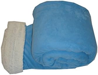 King Size Blanket Sumptuously Soft Plush Faux Fur Borrego Reversible Winter Blankets Throw Bedspread (Light Blue)