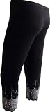 New Ladies Black Leggings Silver Sequin Womens Szs12-30