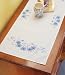 Janlynn Blue Floral Dresser Scarf Stamped Cross Stitch 14″X35″ 21-1114; 2 Items/Order