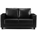 NEW Boxa 2 Seater Modern Black Faux Leather Sofa