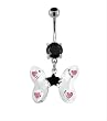 SILVER BUTTERFLY BUTTERFLY WITH STAR AND HEART GEMS