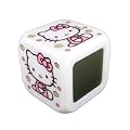 HELLO KITTY - R�veil LUMINEUX - Il y a 7 couleurs diff�rentes + TEMP�RATURE - MoodIcare - alarm clock - 8 x 8 x 8 cm - R�veil Horloge Thermom�tre - Cube Eclat - Collection super pour fans de Hello Kitty!!!
