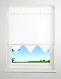 White - Plain Pyramid / Triangle Edge Roller Blind / Blinds - 90x160cm