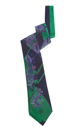 Abundance Woven Tie in kelly green, blue