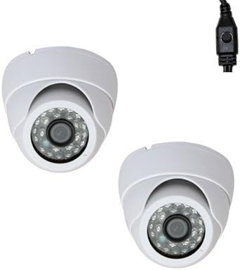 2 Pack of Professional 1/3" Sony Exview HAD CCD II with Effio-E DSP Devices Dome Indoor Surveillance Security Camera w/ Power Adapter Kit - 700 TVL, 3.6mm Lens, 24pcs IR LEDs, 65.6 ft IR Distance. WDR(Wide Dynamic Range). OSD Menu. Great Image, Great for Entrance.