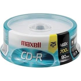 "Maxell Cdr-700Mx40/25Sp 40X Write-Once Recordable Cds For Data, 25 Pack Spindle "