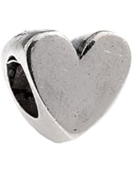 SilveRado(tm) MS016 Sterling Silver Polished Heart Bead / Charm