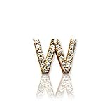 14k Yellow Gold Prong Diamond Extra Small ^W^ Initial Pendant