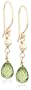 14k Yellow Gold, August Birthstone, Peridot Briolette Hook Earrings