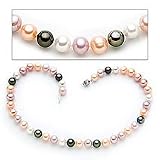 14k, Black Tahtian mixed with Cultured Pearl Necklace
