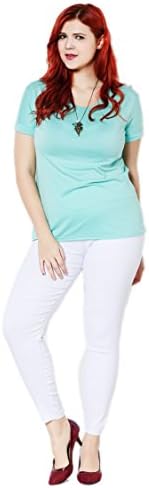 Double Lee Women's Solid High-waist Soft Pull-on Colored Plus Fertilizer Leggings