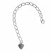 Sterling Silver 3mm Curb Chain Necklace Extender With Heart - 3 Inches (1)