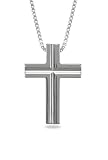 22 Necklace with Stainless Steel Box Chain and Tungsten Carbide Cross