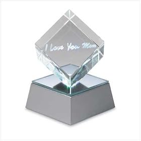 I Love You Mom LED Acrylic Light Up Cube - Valentines Day Gift Idea for Mother
