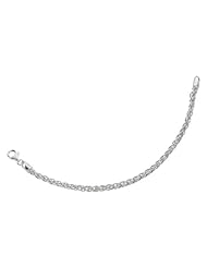 sterling silver rhodium plated 22" 4.3mm polish round wheat like with pear shape clasp 22 inches long