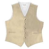 Champagne Satin 5 Button Full Back Vest
