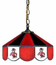 North Carolina State Wolfpack Large Swag Hanging Stained Glass Lamp